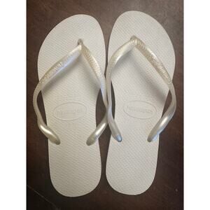 Havaianas white sandals flip flops women's 6/7